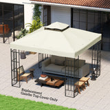 10' x 10' Gazebo Canopy Replacement Cover, 2-Tier Garden Gazebo Roof Replacement