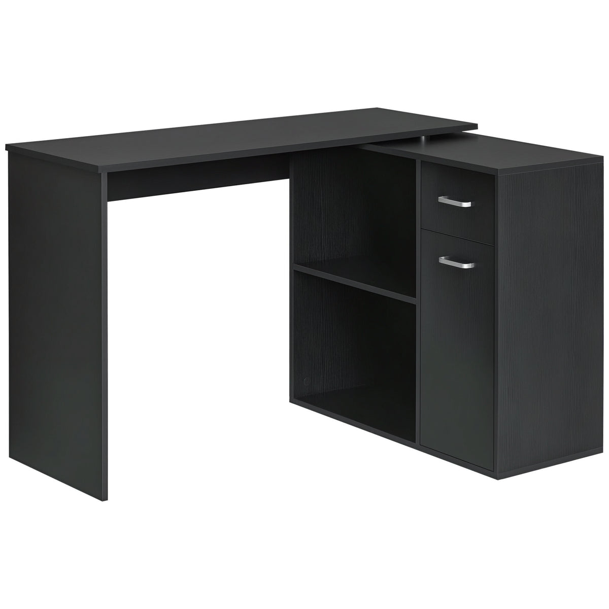 180° Rotating Home Office Corner Desk Storage Shelf Cabinet