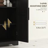 Bathroom Floor Cabinet, Farmhouse Bathroom Storage Cabinet with Adjustable Shelf