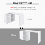 L-Shaped Desk, Computer Corner Desk with Storage Shelf, Drawer