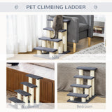 Cat Trees 4 Tier Pet Stairs Dog Cat 4 Steps Kitty Scatching Post Cat Scratch Furniture Dark