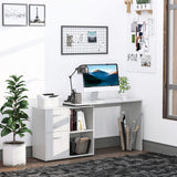 L-Shaped Desk, Computer Corner Desk with Storage Shelf, Drawer