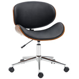Office Chair, Faux Leather and Bentwood Computer Desk Chair with 360 Degree Swivel Wheels, Adjustable Height and Curved Seat