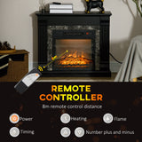 Foyer électrique avec manteau en bois, température réglable