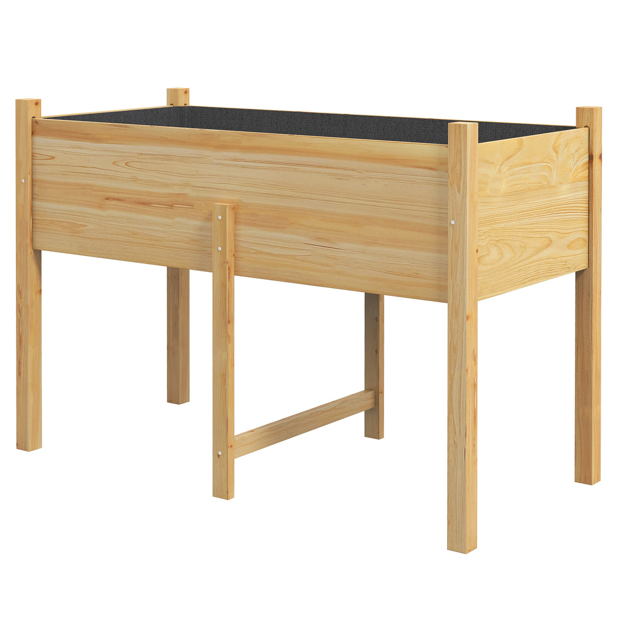 Jardinière en bois surélevée avec trous de drainage pour légumes, lit de jardin extérieur, 45,3x21,7x31,5po