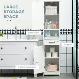 Modern Bathroom Cabinet, Narrow Bathroom Vanities with Open Shelf Drawer Recessed Doors and Adjustable Shelves