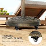 46 lbs Resin Round Patio Umbrella Base, Umbrella Stand with Wheels