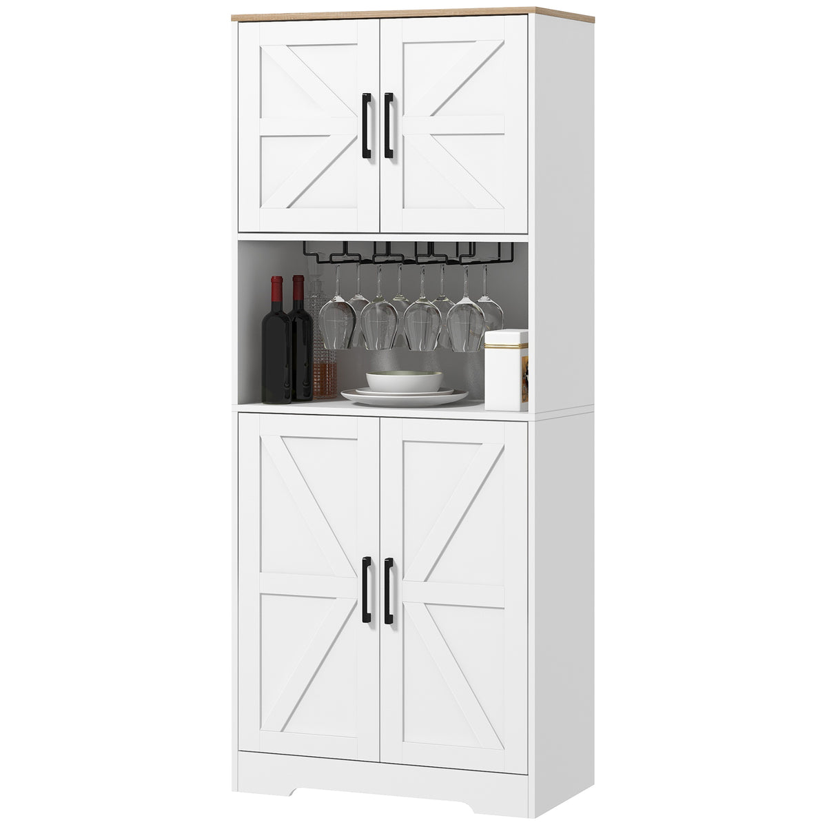 Pantry fermier de cuisine, armoire hutch autoportante 68