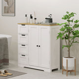 Freestanding Bathroom Floor Cabinet, Modern Bathroom Cabinet with Adjustable Shelf, 4 Drawers and 2 Doors