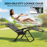 Zero Gravity Chair, Reclining Outdoor Lounger Chair with Cup Holder, 400 LBS Capacity