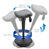 Backless Wobble Stool Chair, Standing Desk Chair, Adjustable Learning Stool for Office Desks