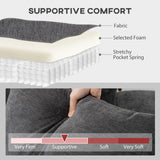 Canapé Sectionnel avec Siège Intégré, Canapé-Lit en L 3 Places avec Méridienne Interchangeable, 2 Oreillers