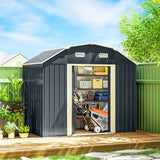 8' x 4' Galvanized Outdoor Storage Shed, Garden Shed with Adjustable Shelves
