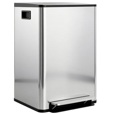 Double poubelle 2 x 30L / 7,9 gallon avec seaux intérieurs amovibles et poignées pour cuisine