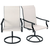 Outdoor Swivel Dining Chairs Set of 2, High Back Swivel Chairs with All Weather Mesh for Deck