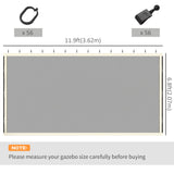 Replacement Mosquito Netting for Gazebo 12' x 12' Black Screen Walls for Canopy with Zippers