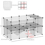 40 Pcs Small Animal Cage Bunny Hutch Portable Metal Wire with Ramps for Kitten Chinchilla