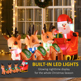4.5ft Christmas Decoration with Santa Claus on Sleigh and 3 Deer Inflatable Santa Decor Built-in LED Lights Blow UP Decoration for Holiday Yard