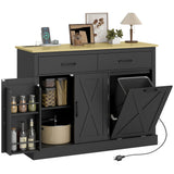 7 Gallon Tilt Out Garbage Cabinet, 2 Drawers, 4 Door Racks