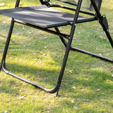 Set of 4 Camping Chairs, Outdoor Folding Lounge Chair Set with 5 Level Adjustable Backrest, Removable Headrest