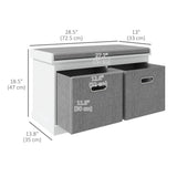 Shoe Storage Bench with Seat, 2 Fabric Drawers for Hallway
