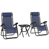 Zero Gravity Chair Set of 2 Patio Chair with Side Table Cupholders and Pillows for Pool