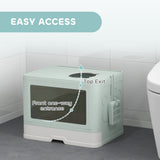Cat Litter Box, Front Enter & Top Exit Cat Litter Tray with Scoop