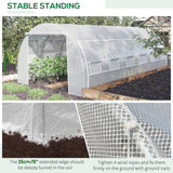 20'x10'x6.6' Tunnel Greenhouse with UV-Resistant Cover, Zippered Door and 12 Roll-up Windows