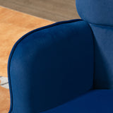 Modern Accent Chair with Ottoman, Upholstered Armchair with Footrest, Gold Metal Legs for Living Room