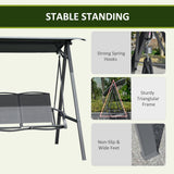 2-Seat Outdoor Porch Swing Patio Swing with Adjustable Canopy, Removable Seat and and Steel Frame for Garden