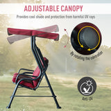3-Person Porch Swing Chair, Patio Swing Bench with Adjustable Canopy, Removable Thicken Cushion and Weather Resistant Steel Frame for Outdoor