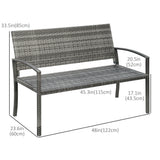 Rattan Wicker Loveseat Garden