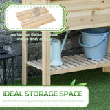 Jardinière surélevée avec tablette de rangement pour fleurs, 36