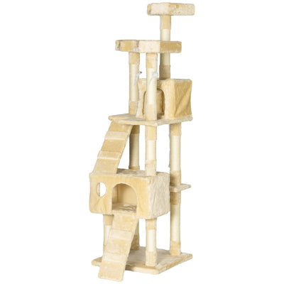 68-inch Multi-Level Cat Scratching Tree Kitty Activity Center Post Tower Condo Pet Furniture w/ Toy