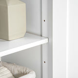 Meuble de salle de bain, Armoire de rangement pour salle de bain avec 2 tiroirs, Étagère réglable pour le salon