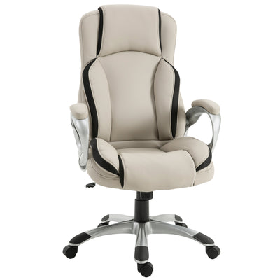 Ergonomic Office Chair PU Leather Executive on Rolling Wheels Task Computer Height Adjustable Swivel Ergonomic