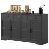 Buffet avec rangement, cabinet bar à café moderne avec 3 tiroirs et tablettes ajustables