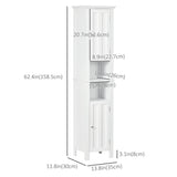Bathroom Cabinet, Freestanding Linen Cabinet with Open Shelves