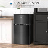 3.2 Cu Ft Compact Refrigerator, Adjustable Shelves and Reversible Doors for Bedroom
