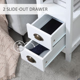 Slim End Table with 2 Drawers and Storage Shelf, Sofa Side Table for Living Room