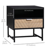 Modern Bedside Table with Drawer, Nightstand with Storage Shelf