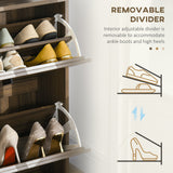 Meuble de rangement pour chaussures – Organiseur de 12 paires de chaussures avec 2 tiroirs basculants et étagères réglables