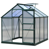 Serre en polycarbonate transparent 6,2' x 6,3' x 6,6' grande serre de promenade de jardin cadre à feuille galvanisée avec porte coulissante