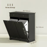 Laundry Cabinet, Tilt Out Laundry Hamper Cabinet with 2 Baskets, Bathroom Hamper Cabinet with 2 Drawers