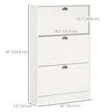 Shoe Cabinet with 3 Flip Drawers, Narrow Shoe Storage Cabinet, Holds 12 Pairs for Entryway