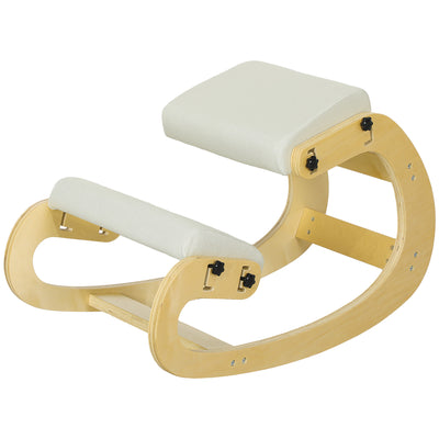 Ergonomic Kneeling Chair, Adjustable Rocking Wood Kneeling Stool, Desk Chair
