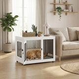 Pet Crate End Table with Water-resistant Cushion or Large Medium Dogs