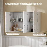 Modern Medicine Cabinet Wall Mounted, Bathroom Wall Cabinet with 3 Doors and Adjustable Shelves