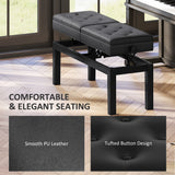 Banc de piano avec rangement, tabouret de piano réglable en hauteur, siège clavier capitonné PU cuir