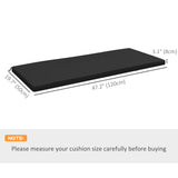 2-Seater Patio Bench Cushion Outdoor Seat Swing Replacement Pad with Zipper Cover